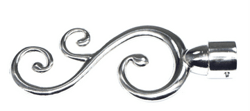 16/19mm Stainless Steel Swirl Curtain Pole Finials