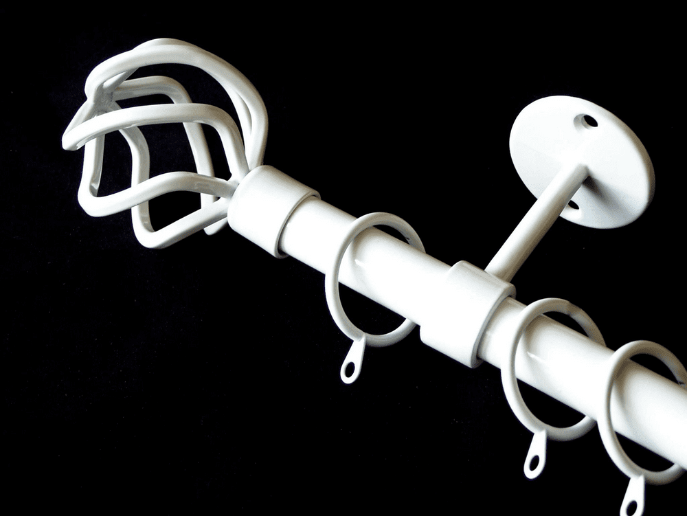 16/19mm White 1 2m - 2 1m Extendable Ceiling Pole Cage Finials
