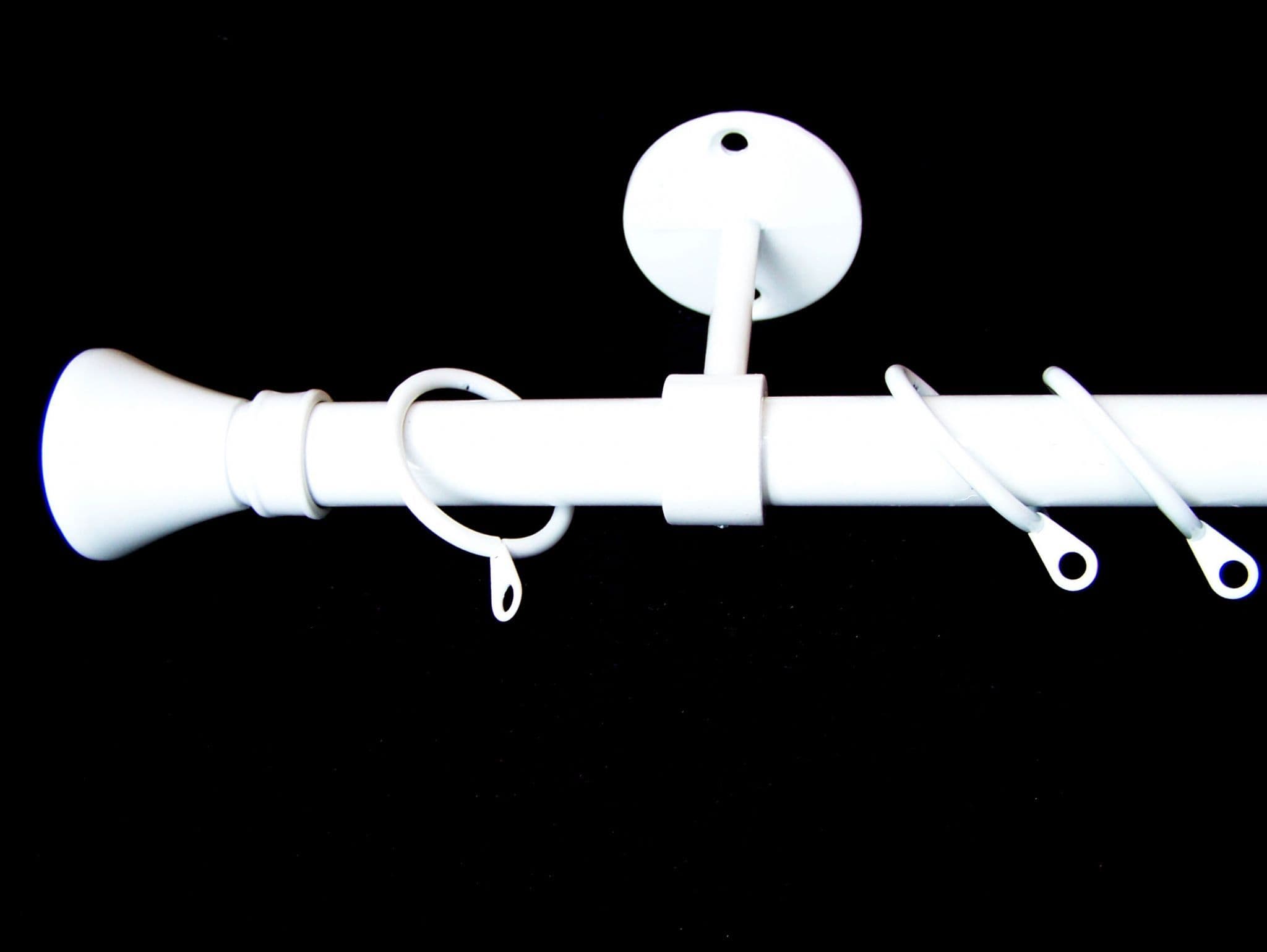 16/19mm White 1 2m - 2 1m Extendable Ceiling Pole Hammerhead Finials
