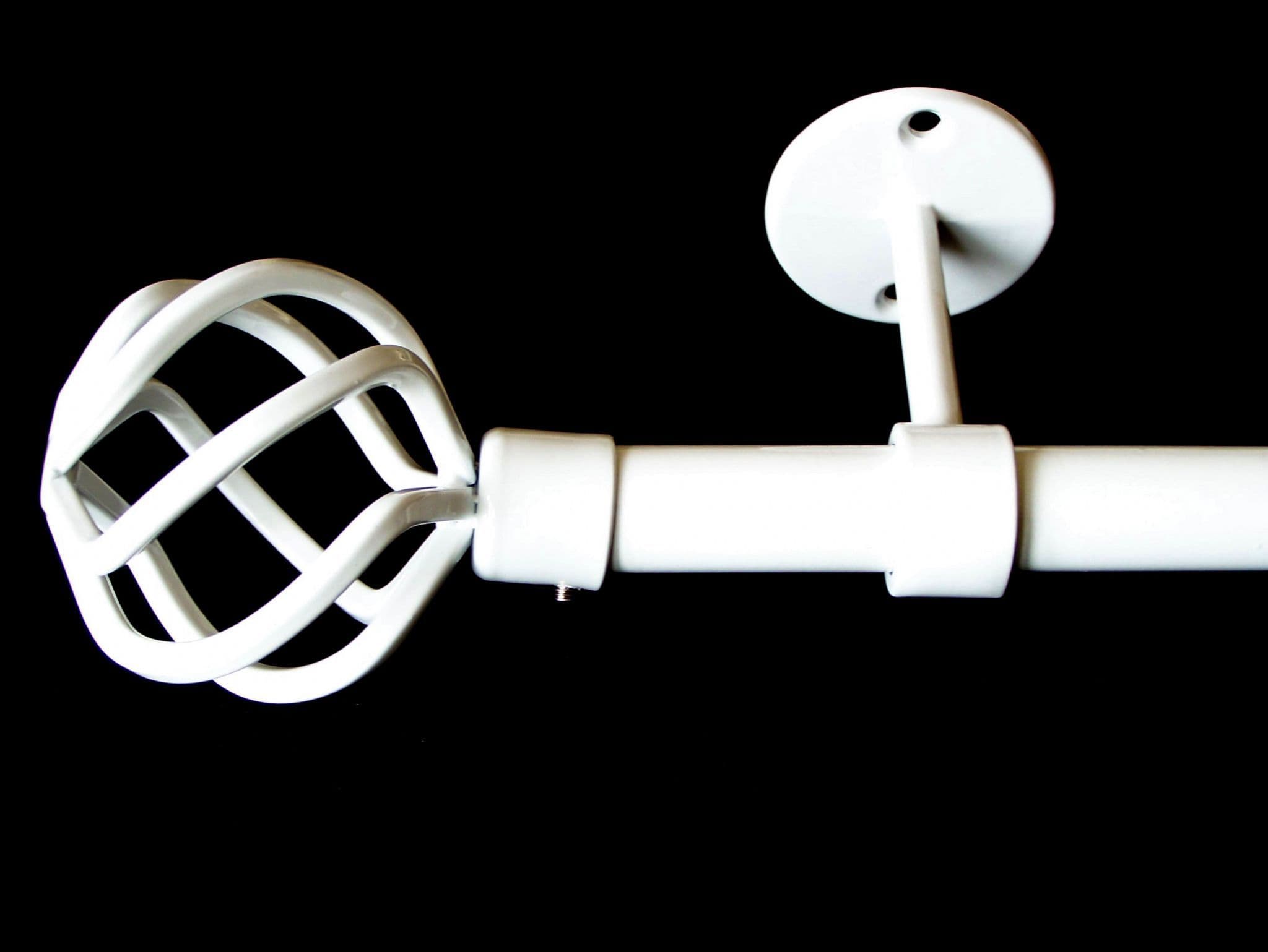 16/19mm White 1 2m - 2 1m Extendable Eyelet Ceiling Pole Twisted Cage ...