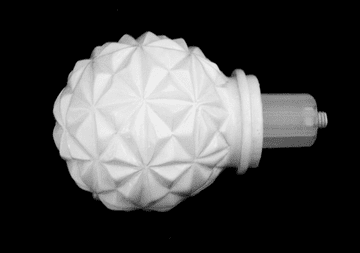 16mm / 19mm Gloss White Push Fit Abstract Ball Curtain Pole Finials
