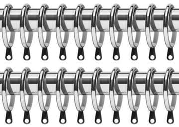 16mm - 19mm Metal Curtain Pole Rings Highly Polished Chrome Silver