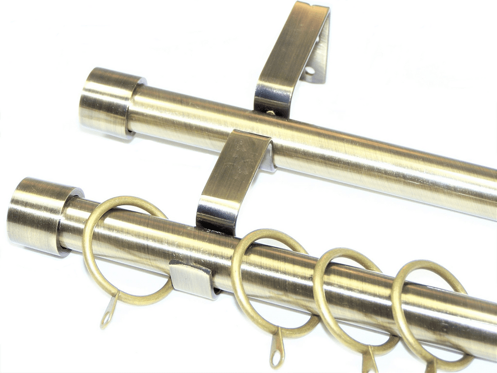 19/19mm Double Layer Antique Brass Curtain Pole End Cap Finials