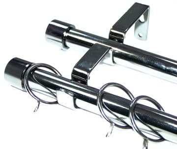 19/19mm Double Layer Graphite Black Curtain Pole End Cap Finials 1.8m / 3.6m