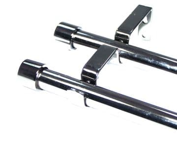 19/19mm Double Layer Graphite Black Eyelet Curtain Pole End Cap Finials