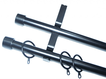 19/19mm Double Layer Matt Black Curtain Pole End Cap Finials