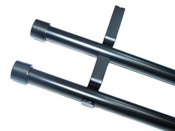 19/19mm Double Layer Matt Black Eyelet Curtain Pole End Cap Finials