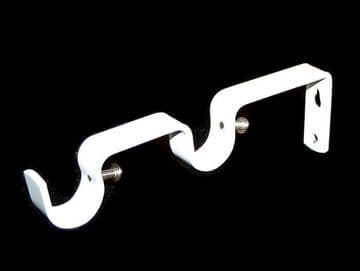19/19mm Gloss White Double Layer Curtain Pole Wall Bracket 1 2 3