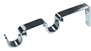 19/19mm Graphite Black Nickel Double Layer Curtain Pole Wall Bracket 1 2 3