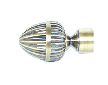 19mm Antique Brass Acorn Curtain Pole Finials