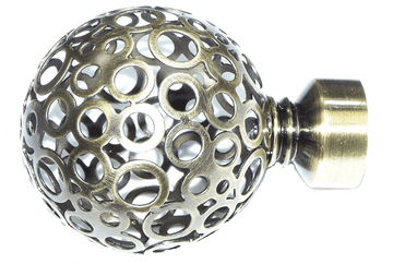 19mm Antique Brass Circle Ball Curtain Pole Finials
