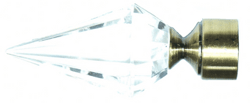 19mm Antique Brass Crystal Spear Curtain Pole Finials