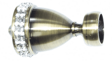 19mm Antique Brass Diamante Trophy Curtain Pole Finials