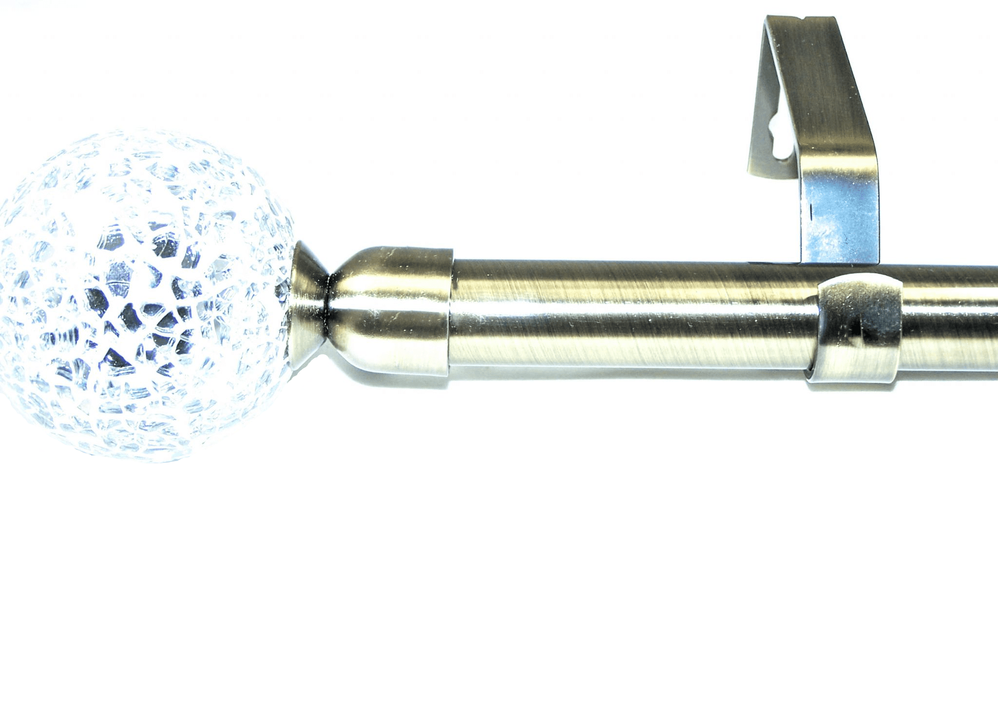 19mm Antique Brass Eyelet Curtain Pole System Mosaic Finials