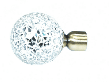19mm Antique Brass Mosaic Ball Curtain Pole Finials