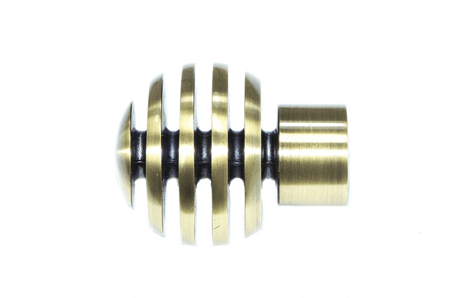 19mm Antique Brass Sliced Ball Curtain Pole Finials