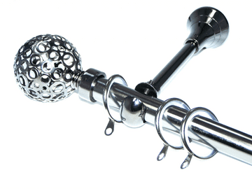 19mm Black Nickel Designer Extra Deep Pole Glider Rings Circle Ball Finials 1.2m 1.5m 2.4m 3m