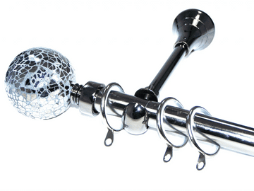 19mm Black Nickel Designer Extra Deep Pole Glider Rings Mosaic Ball Finials 1.2m 1.5m 2.4m 3m