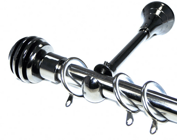 19mm Black Nickel Designer Extra Deep Pole Glider Rings Sliced Ball Finials 1.2m 1.5m 2.4m 3m