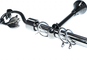 19mm Black Nickel Designer Extra Deep Pole Glider Rings Swirl Leaf Finials 1.2m 1.5m 2.4m 3m