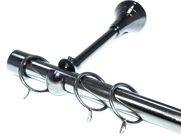 19mm Black Nickel Designer Extra Deep Pole with End Cap Finials 1.8m / 3.6m