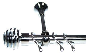 19mm Black Nickel Designer Extra Deep Pole with Sliced Ball Finials 1.8m / 3.6m