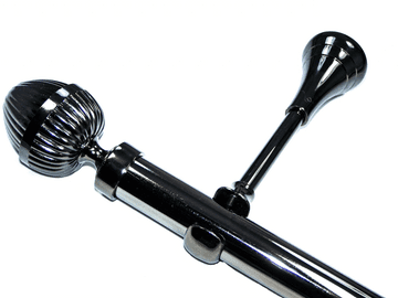 19mm Black Nickel Eyelet Designer Extra Deep Pole with Acorn Finials 1.2m 1.5m 2.4m 3m