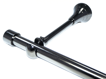 19mm Black Nickel Eyelet Designer Extra Deep Pole with End Cap Finials 1.2m 1.5m 2.4m 3m