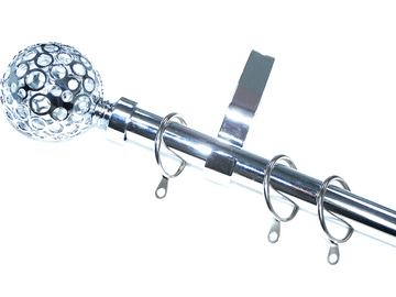 19mm Chrome Bay Window System Circle Ball Finials 2.4m 3m 3.6m 4.5m 4.8m 5.4m 6m