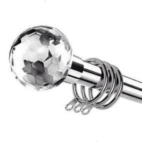 19mm Chrome Bay Window System Crystal Ball Finials 2.4m 3m 3.6m 4.5m 4.8m 5.4m 6m