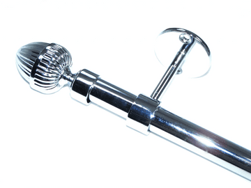 19mm Chrome Ceiling Eyelet Curtain Pole Acorn Finials