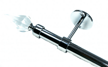 19mm Chrome Ceiling Eyelet Curtain Pole Crystal Spear Finials