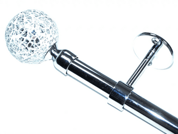 19mm Chrome Ceiling Eyelet Curtain Pole Mosaic Ball Finials