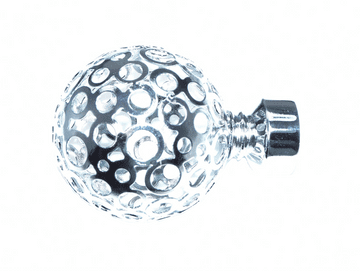 19mm Chrome Circle Ball Curtain Pole Finials