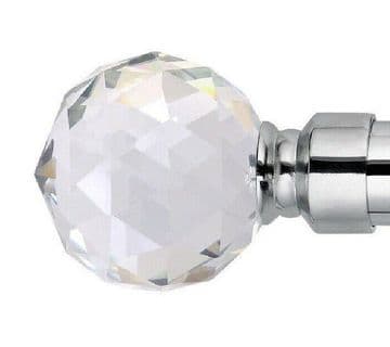 19mm Chrome Crystal Ball Curtain Pole Finials