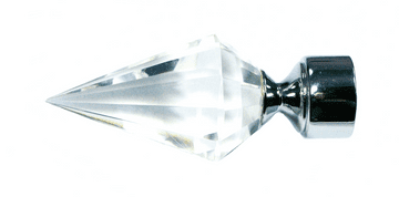19mm Chrome Crystal Spear Curtain Pole Finials