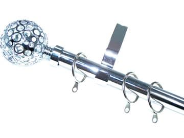 19mm Chrome Curtain Pole Circle Ball Finials