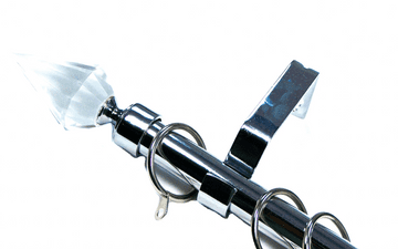 19mm Chrome Curtain Pole Crystal Spear Finials