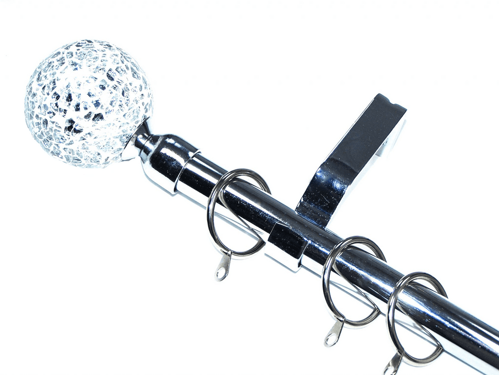 19mm Chrome Curtain Pole Mosaic Ball Finials