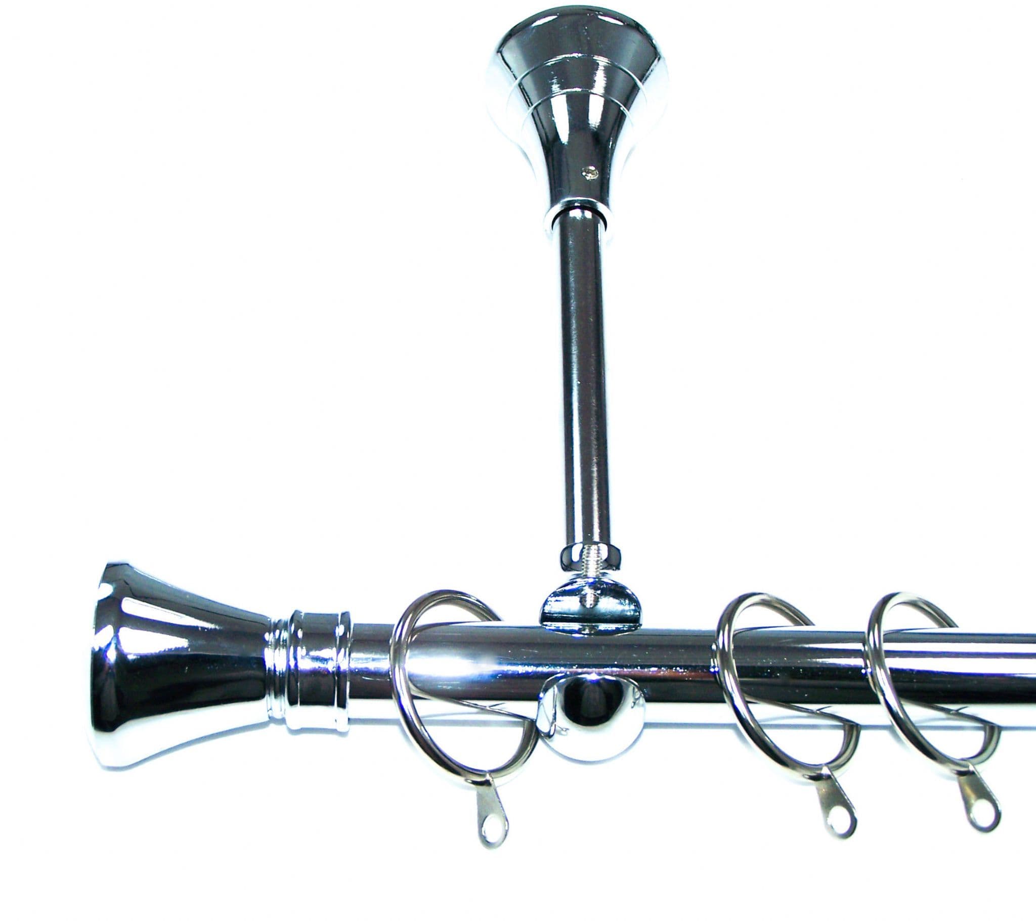 19mm Chrome Designer Extra Deep Pole Hammerhead Finials