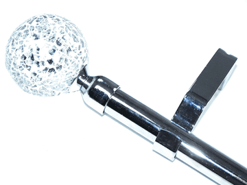 19mm Chrome Extendable Eyelet Curtain Pole Mosaic Finials 1.2m - 2.1m
