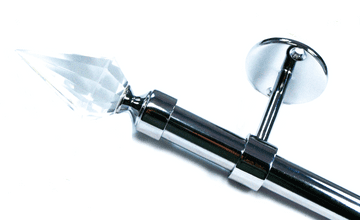 19mm Chrome Eyelet Ceiling Bay Window System Crystal Spear Finials 2.4m 3m 3.6m 3.9m