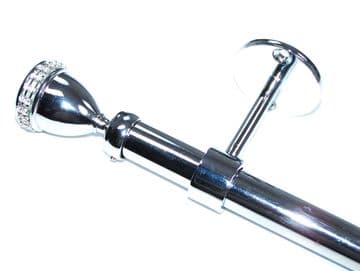 19mm Chrome Eyelet Ceiling Bay Window System Diamante Trophy Finials 2.4m 3m 3.6m 3.9m