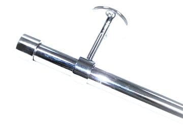 19mm Chrome Eyelet Ceiling Bay Window System End Cap Finials 2.4m 3m 3.6m 3.9m