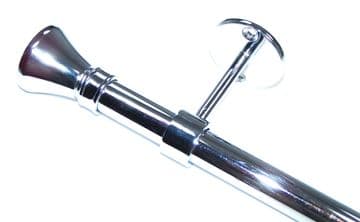 19mm Chrome Eyelet Ceiling Bay Window System Hammerhead Finials 2.4m 3m 3.6m 3.9m