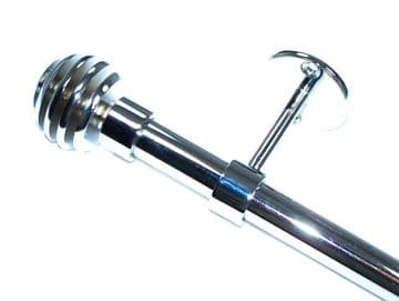 19mm Chrome Eyelet Ceiling  Bay Window System Sliced Ball Finials 2.4m 2.7m 3m 3.6m 3.9m