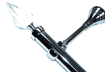 19mm Chrome Eyelet Designer Extra Deep Pole with Crystal Spear Finials 1.2m 1.5m 2.4m 3m