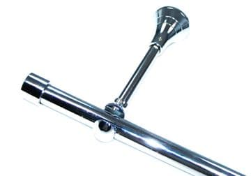 19mm Chrome Eyelet Designer Extra Deep Pole with End Cap Finials 1.2m 1.5m 2.4m 3m