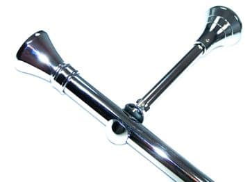 19mm Chrome Eyelet Designer Extra Deep Pole with Hammerhead Finials 1.2m 1.5m 2.4m 3m