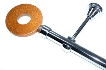 19mm Chrome Eyelet Designer Pole Oak Polo Finials